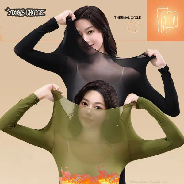 Nieuwe winter herfst thermisch ondergoed dames lange mouwen bottoming shirt pullover elastisch casual effen vrouwelijk basic thermische tops